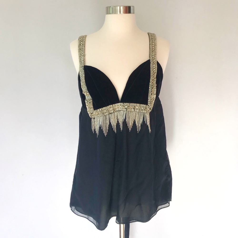 Ingwa Melero Beaded Silk Tank